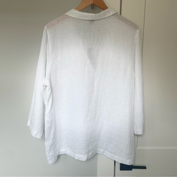 TAHARI NWT Luxe 100% Linen Side-Button Tunic – Size XL - Picture 3 of 9